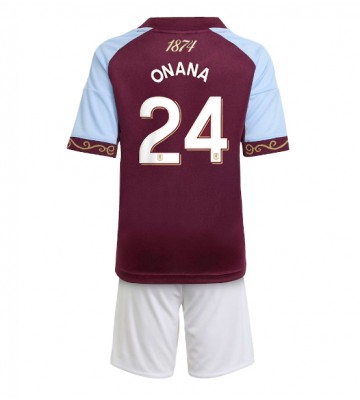 Aston Villa Amadou Onana #24 Hjemmebanetrøje Børn 2025-26 Kortærmet (+ Korte bukser)